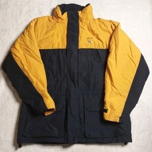 NAUTICA MARINE DENIM CO. MENS BLUE AND YELLOW WINTER COAT SIZE LARGE